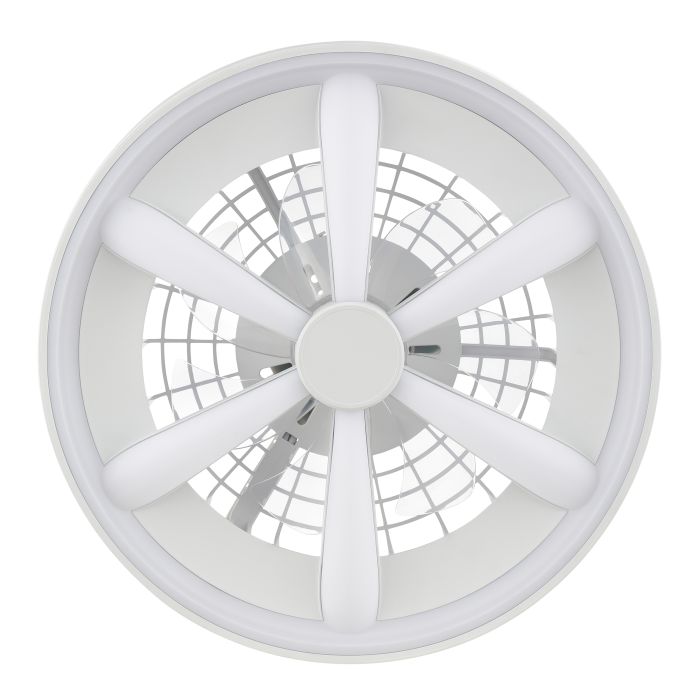Plast takfläkt vit, Roos, 48W, RGBW LED, met fjärrkontroll