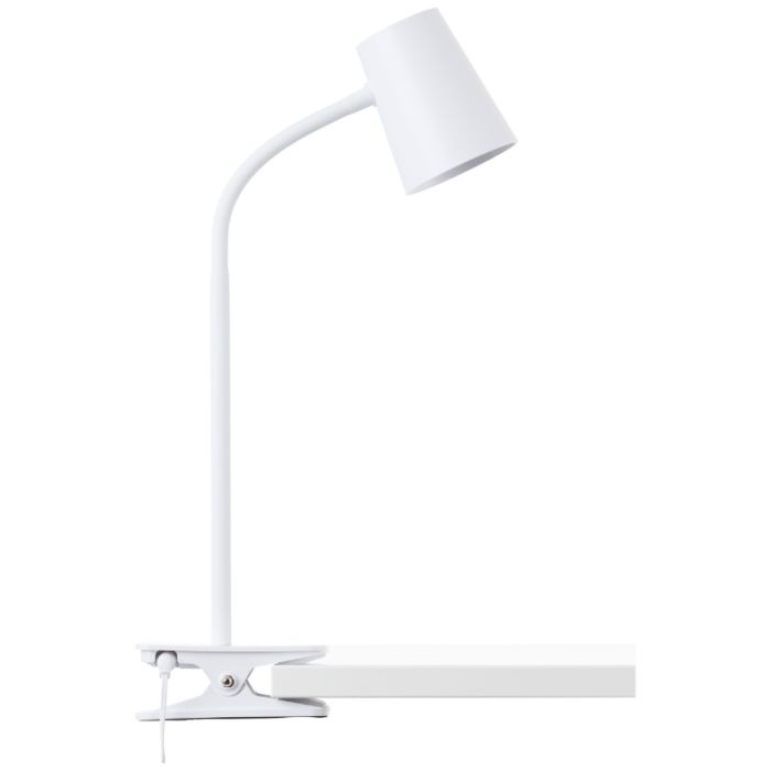 Plast klämlampa vit, Musab, 7W, 3000K LED, 3 stegs dimmer