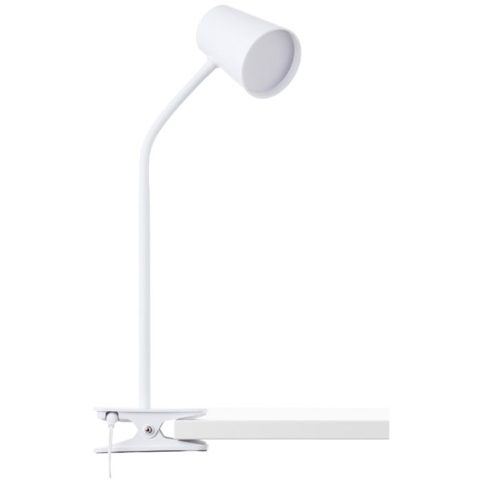 Plast klämlampa vit, Musab, 7W, 3000K LED, 3 stegs dimmer