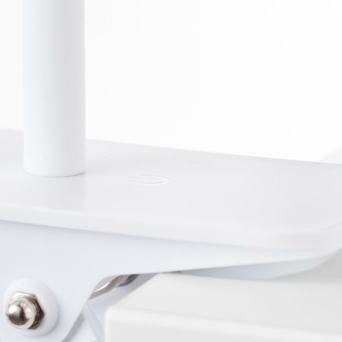 Plast klämlampa vit, Musab, 7W, 3000K LED, 3 stegs dimmer