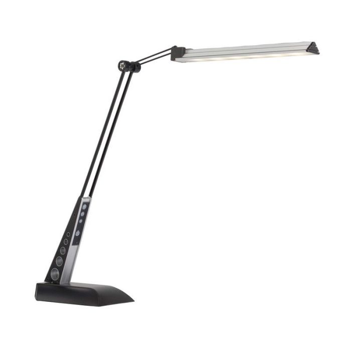 Design skrivbordslampa krom, Leyana, 1W, 5000K LED, med beröringsdimmer