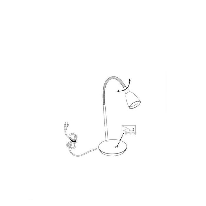Plast skrivbordslampa vit, Kit, 3W, 3000K LED, med brytare