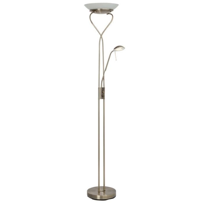 Modern läslampa golv mässing, Joann, 18W, 3000K LED, med brytare