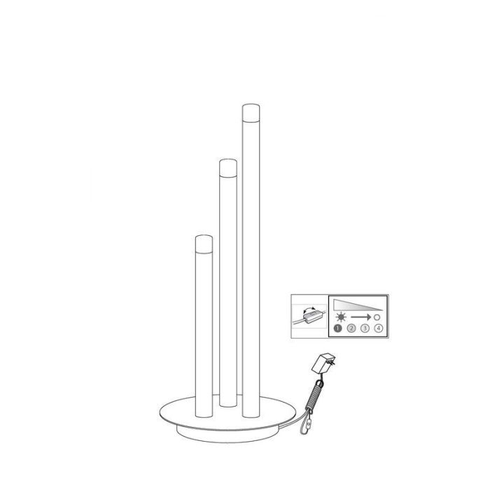 Modern bordslampa silver, Olivia, 3,5W, 3000K LED, med brytare