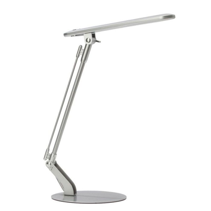 Metall skrivbordslampa silver, Larah, 6W, 4000K LED, med brytare