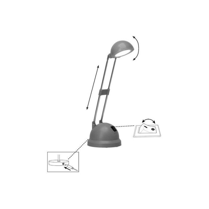Modern skrivbordslampa vit, Louna, 6W, 2700K LED, med brytare