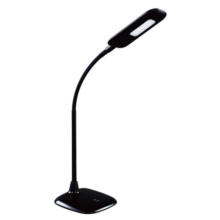 Plast skrivbordslampa svart, Jenoah, 5W, 6000K LED, med beröringsdimmer