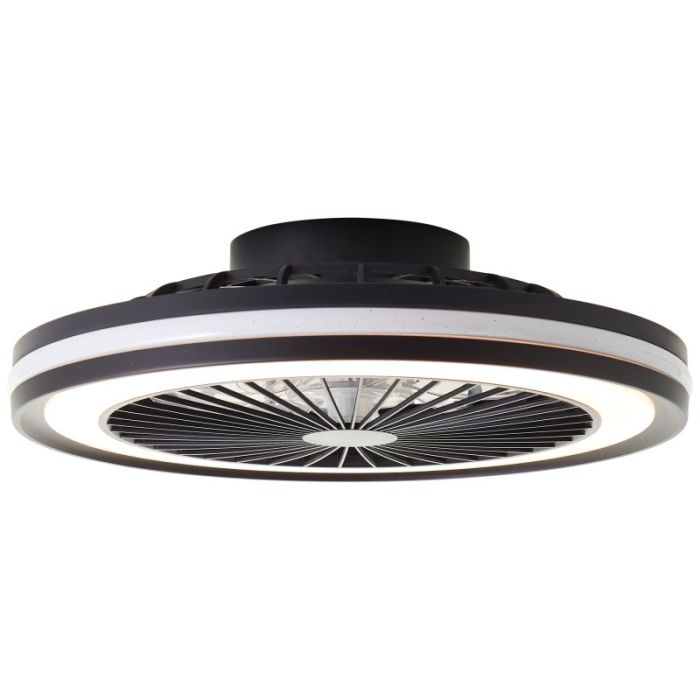 Modern takfläkt svart, Stefanus, 40W, RGBW LED, met fjärrkontroll