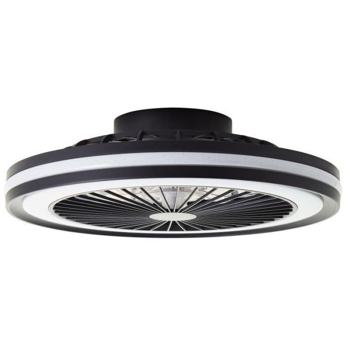 Modern takfläkt svart, Stefanus, 40W, RGBW LED, met fjärrkontroll