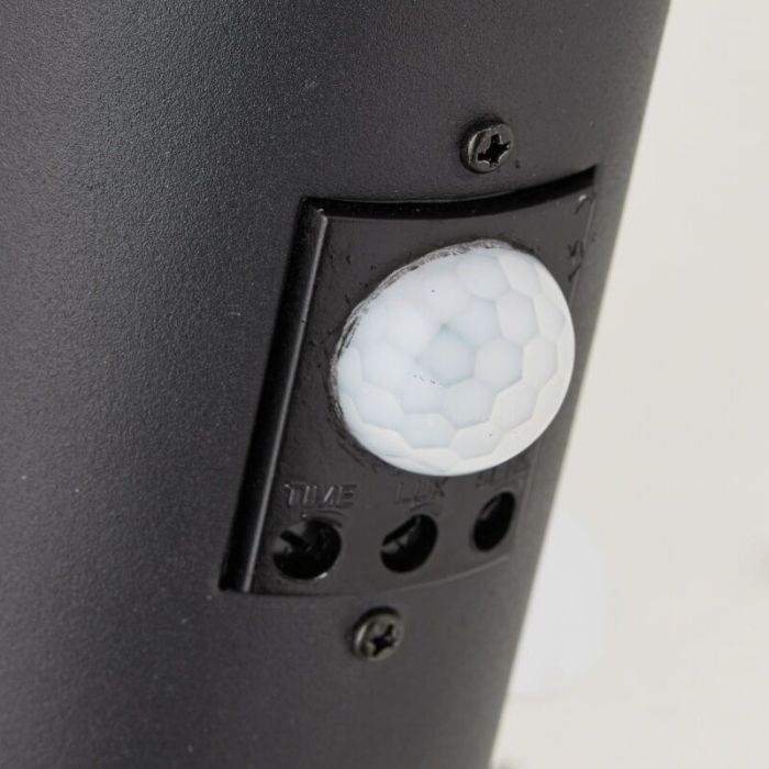 Metall utomhus vägglampa med rörelsesensor svart, Meis, IP44