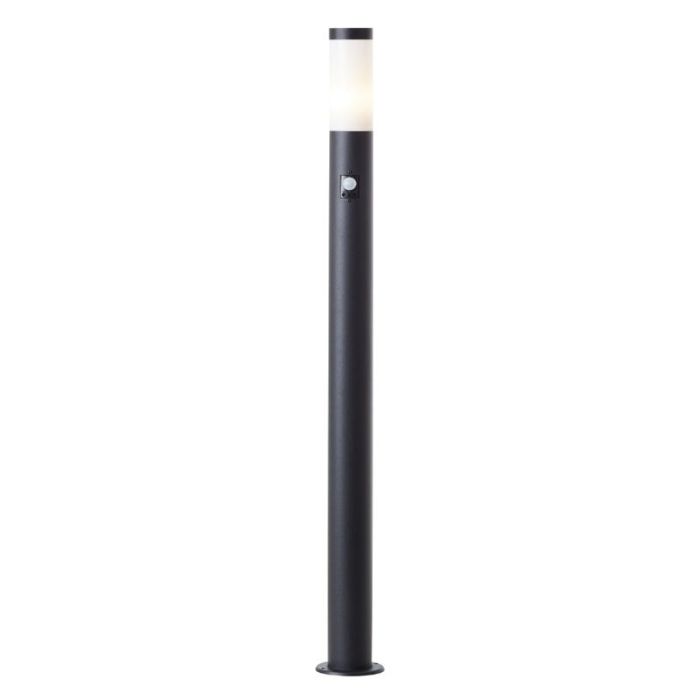Metall golvlampa utomhus med rörelsesensor svart, Meis, IP44