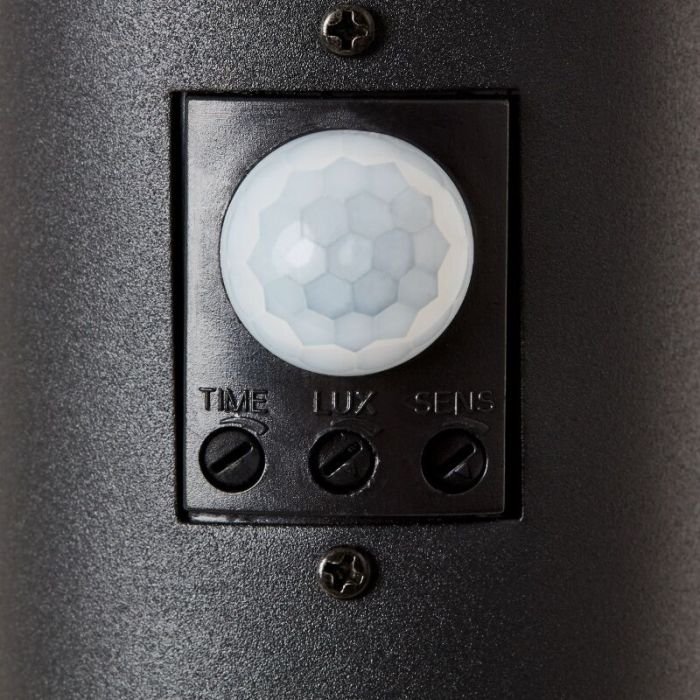 Metall golvlampa utomhus med rörelsesensor svart, Meis, IP44