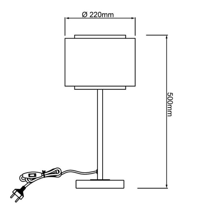 Rustik bordslampa beige, Gerbert, med brytare