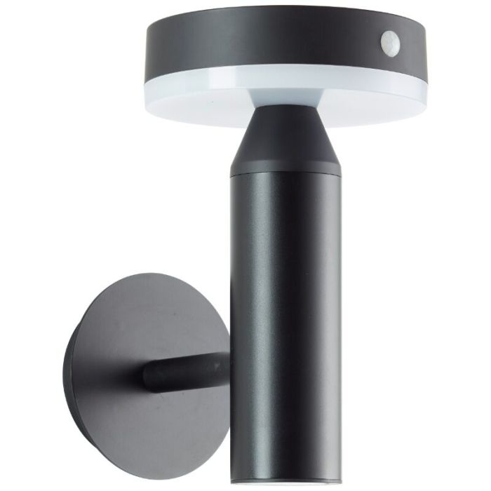 Metall utomhus vägglampa solcell svart, Kubilay, 3W, 4000K LED, IP44
