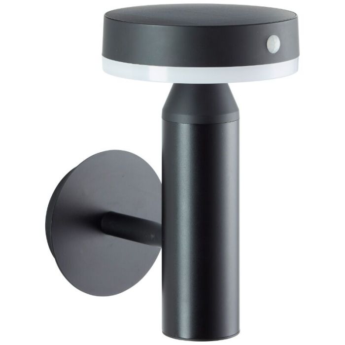 Metall utomhus vägglampa solcell svart, Kubilay, 3W, 4000K LED, IP44