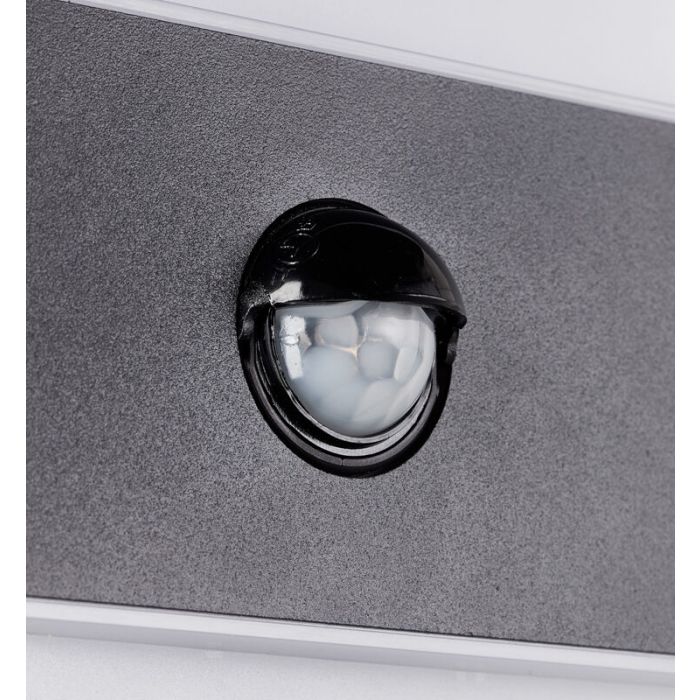 Modern utomhus vägglampa med rörelsesensor antracit, Birol, 7,5W, 4000K LED, IP44