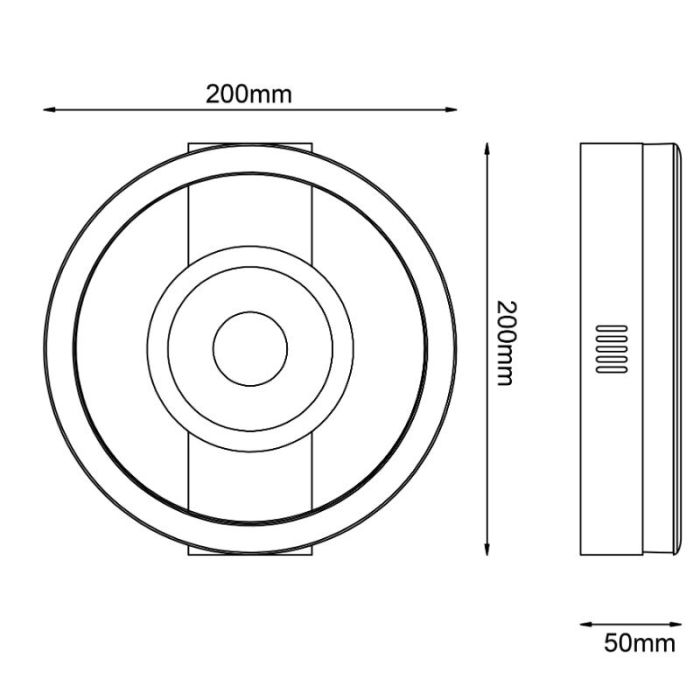 Design plafond svart, Konrad, 9W, 3000K LED