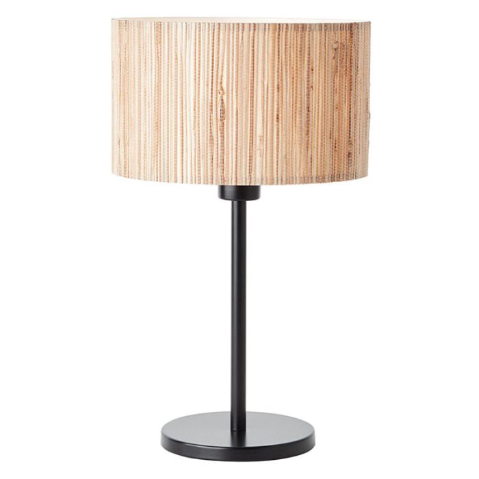 Rustik bordslampa beige, Wenda, med brytare