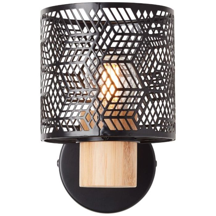Trä vägglampa svart, Sherona