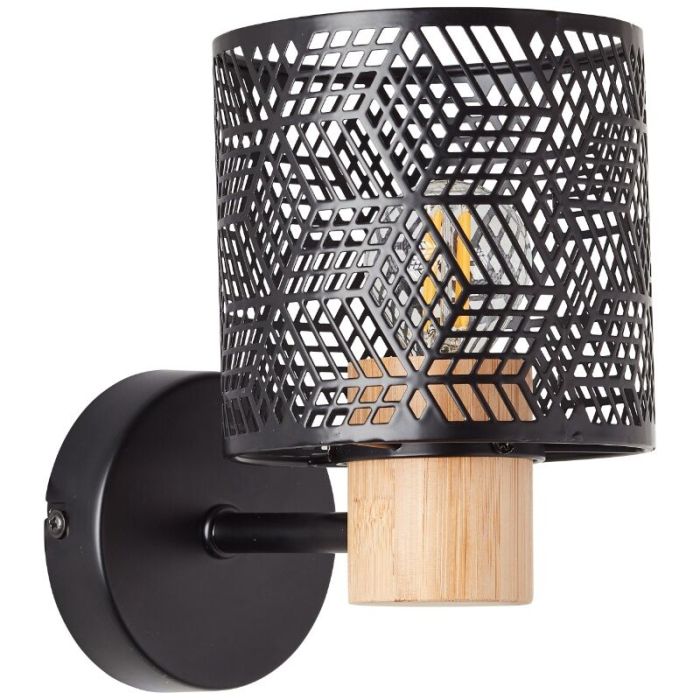 Trä vägglampa svart, Sherona
