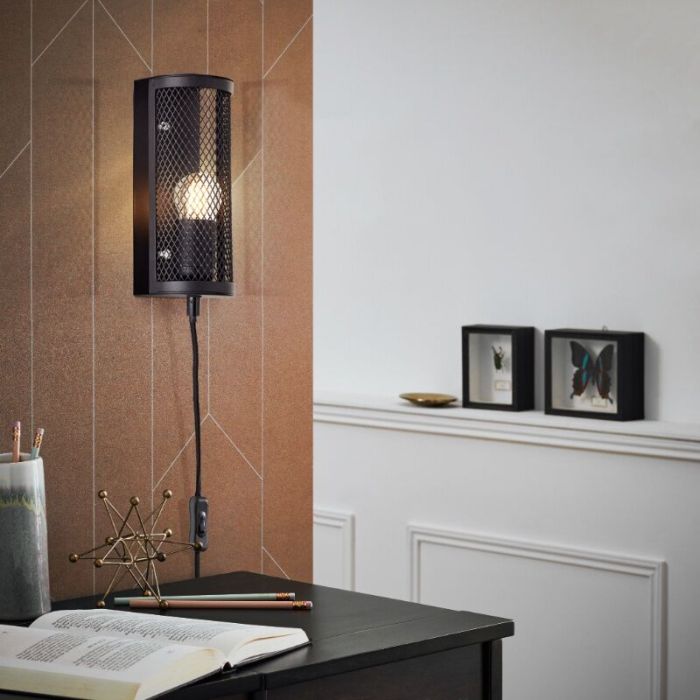 Industri vägglampa svart, Esperanza
