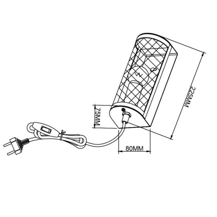 Industri vägglampa svart, Esperanza