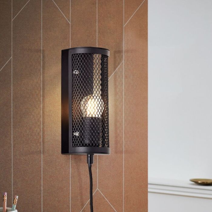 Industri vägglampa svart, Esperanza