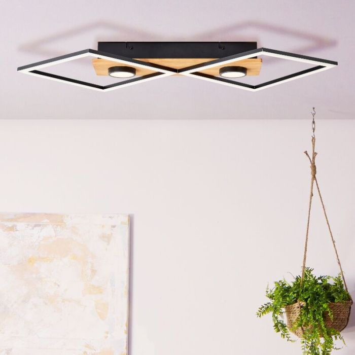 Trä plafond svart, Virginia, 32W, 3000K LED