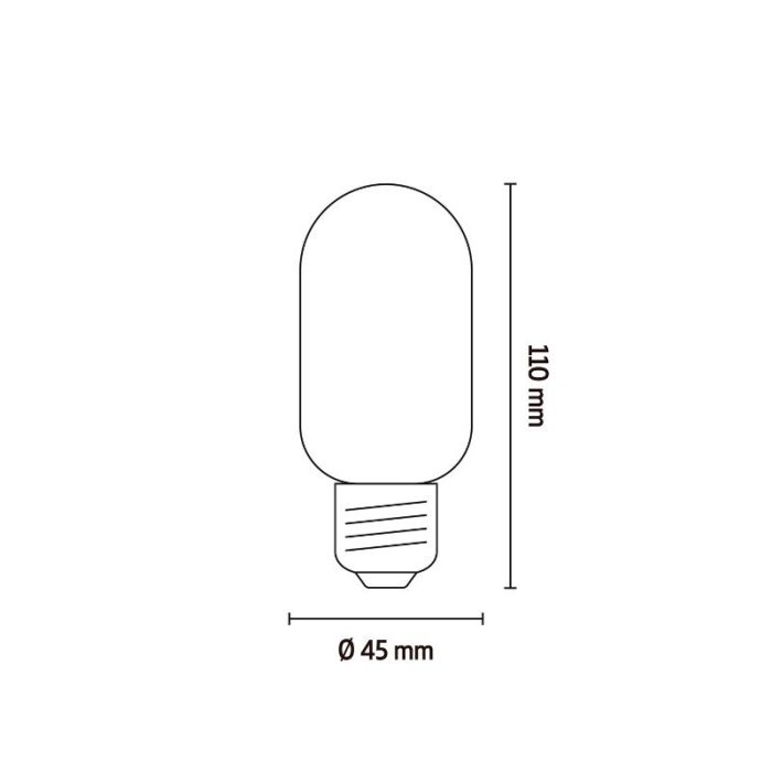 Dimbar Calex E27 rörlampa LED bärnstensfärgad, 3,8W, 2100K