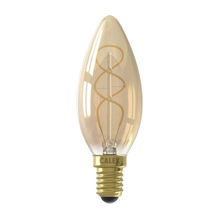 Dimbar Calex E14 kronljuslampa LED bärnstensfärgad, 2,5W, 2100K