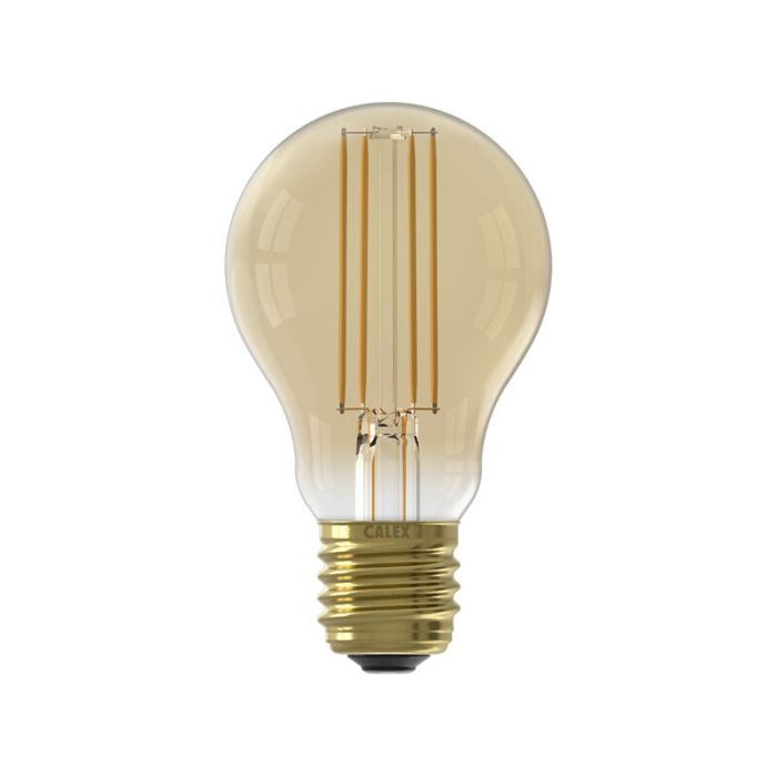 Dimbar Calex E27 filamentlampa bärnstensfärgad, 7,5W, 2100K