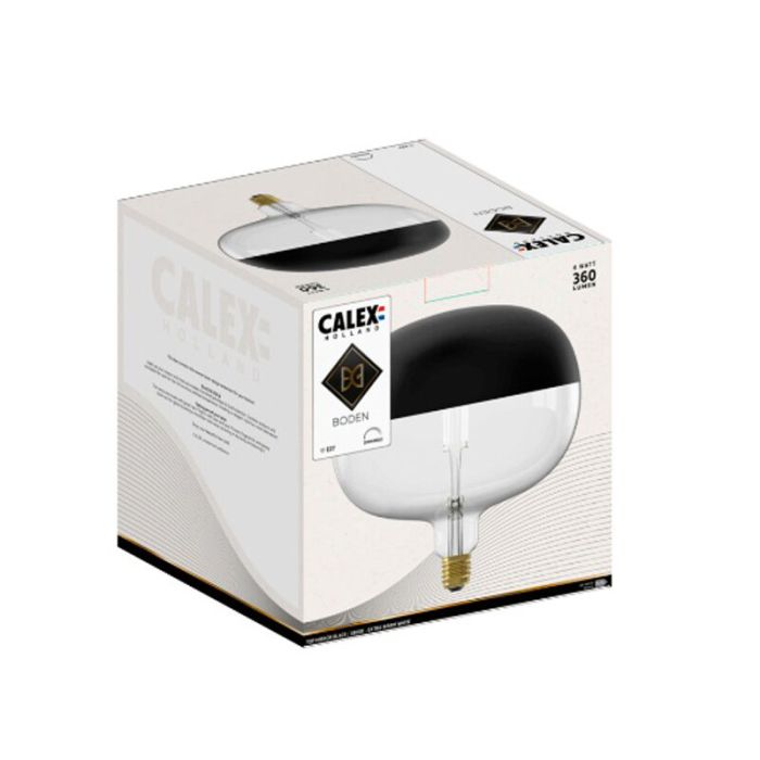 Dimbar Calex E27 toppförspeglad glödlampa LED svart, 6W, 1800K