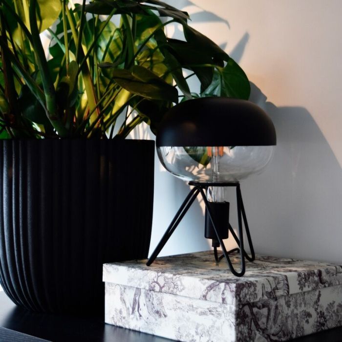 Dimbar Calex E27 toppförspeglad glödlampa LED svart, 6W, 1800K
