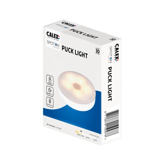 Uppladdningsbar vit platt spot Meint, 0,85W, 2700K