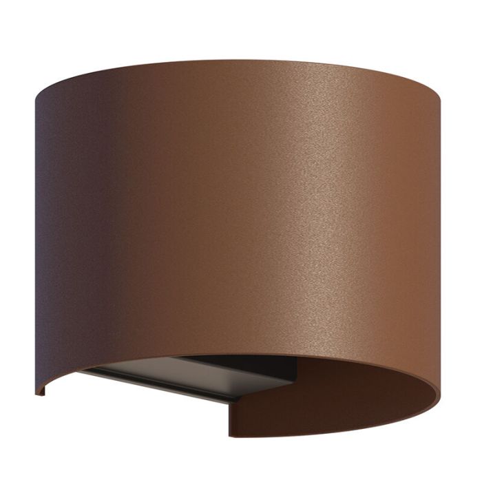 Rostfärgad up down vägglampa aluminium, Dion, 7W, 3000K LED, IP54