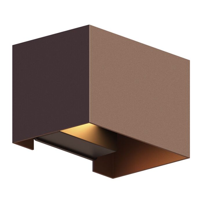 Rostfärgad up down vägglampa aluminium, Dion, 7W, 3000K LED, IP54