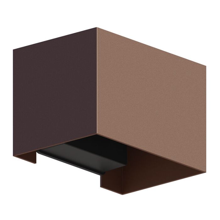 Rostfärgad up down vägglampa aluminium, Dion, 7W, 3000K LED, IP54