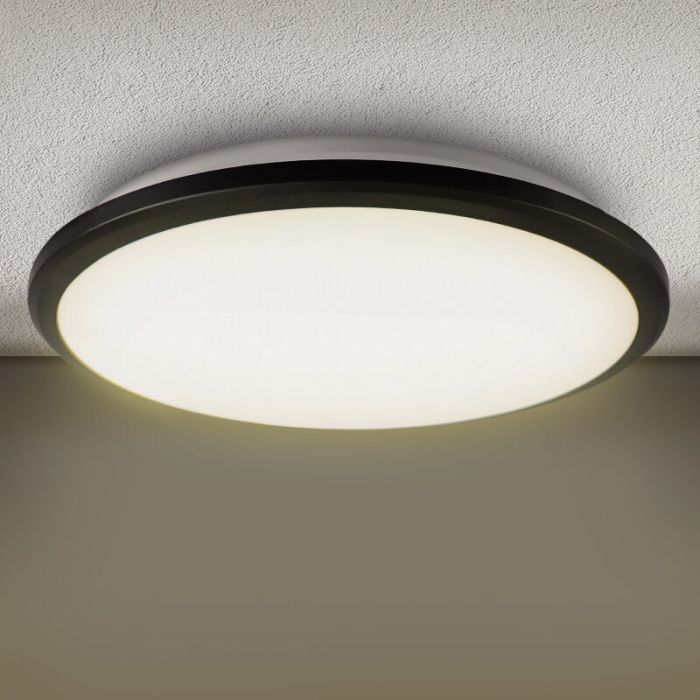 Svart modern plafond plast, Joachim, 24W, 3000K LED