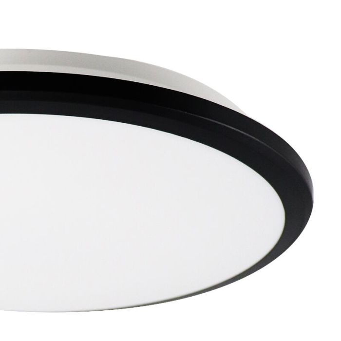 Svart modern plafond plast, Joachim, 24W, 3000K LED