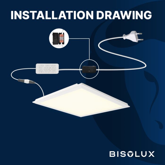 LED 60x60 panel, 48W, 3000K