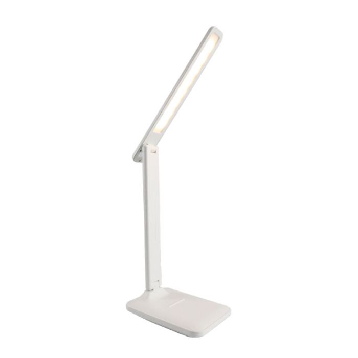Vit modern skrivbordslampa plast, Danila, 5W, justerbar ljusfärg LED, med beröringsdimmer