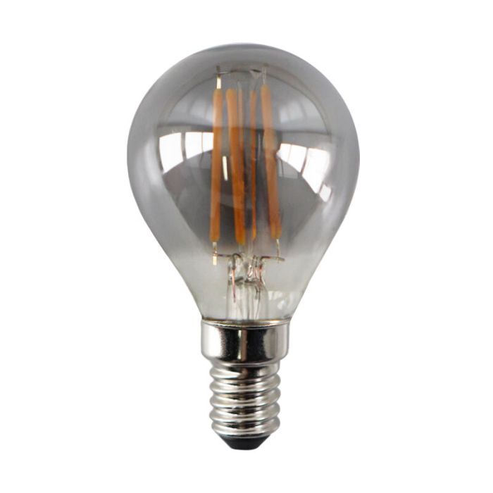 Dimbar Olucia E14 LED lampa, P45, 3w, rökglas, 2200k