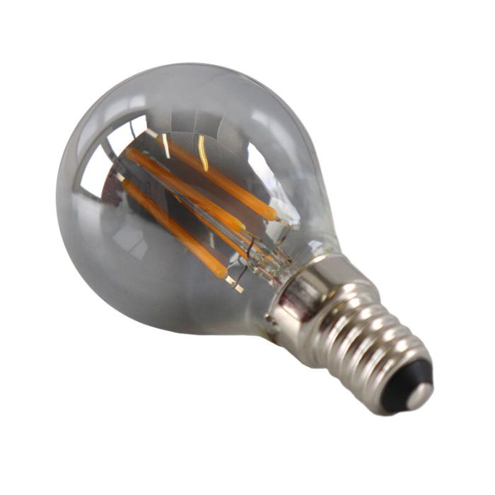 Dimbar Olucia E14 LED lampa, P45, 3w, rökglas, 2200k