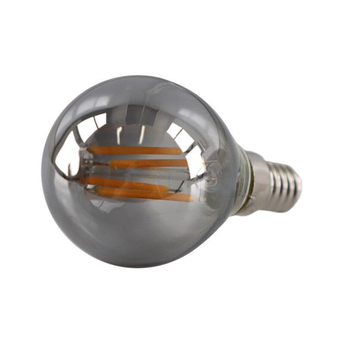 Dimbar Olucia E14 LED lampa, P45, 3w, rökglas, 2200k