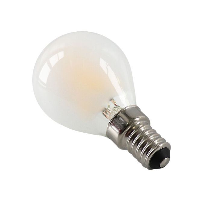 Dimbar Olucia E14 LED lampa, P45, 3w, Vitt glas, 2700k