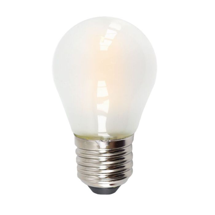 Dimbar Olucia E27 LED lampa, P45, 3w, Vitt glas, 2700k
