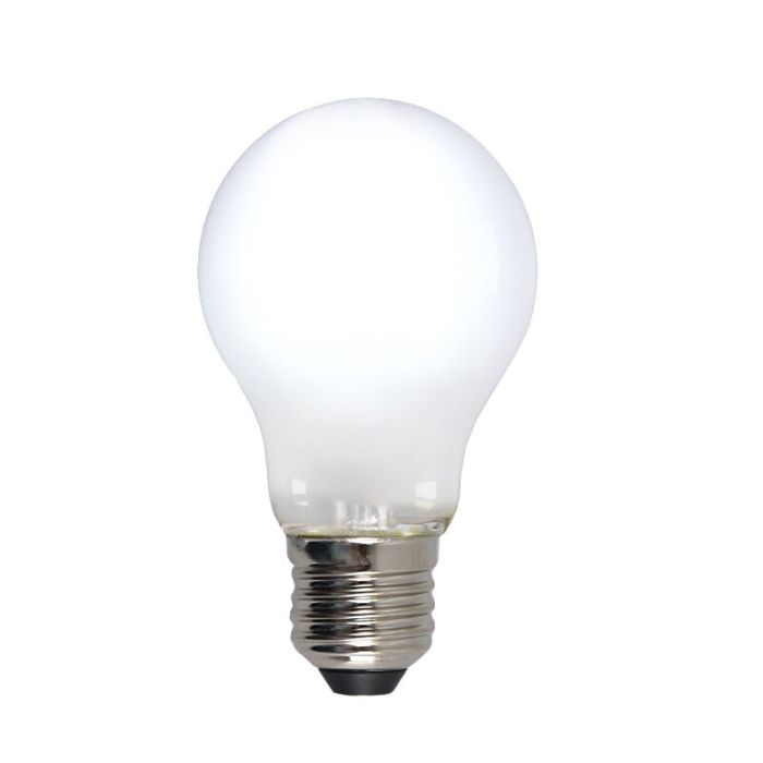 Dimbar Olucia E27 LED lampa, A60, 5w, Vitt glas, 6500k