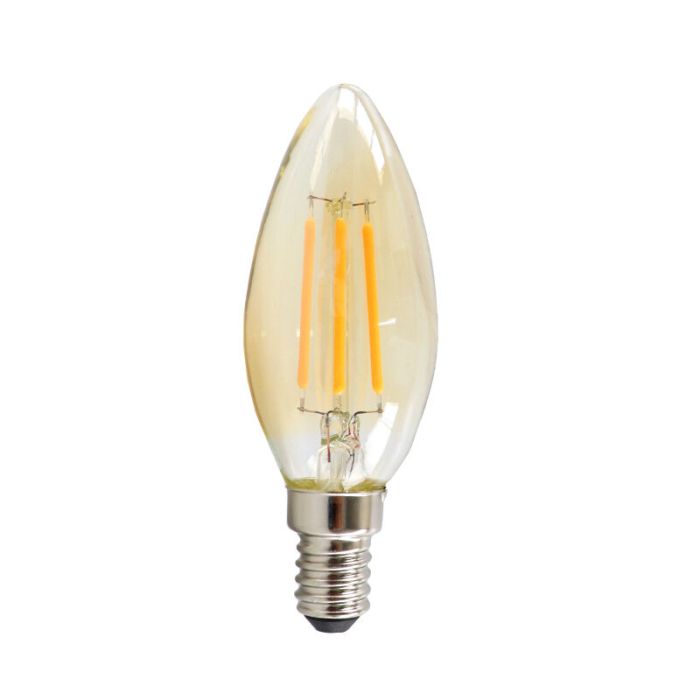 Dimbart Olucia E14 LED-ljus, 3w, bärnstensfärgat glas, 2200k