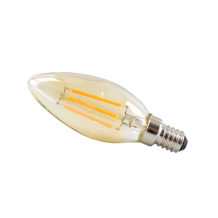 Dimbart Olucia E14 LED-ljus, 3w, bärnstensfärgat glas, 2200k