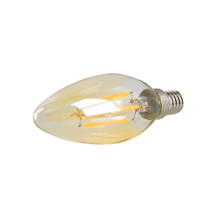 Dimbart Olucia E14 LED-ljus, 3w, bärnstensfärgat glas, 2200k